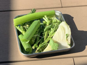 ミミズコンポストへ投入する野菜の水分を抜く
