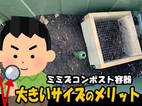ミミズコンポストの容器、大きいサイズのメリット