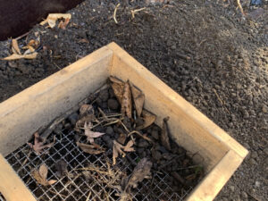 土ふるいを使う