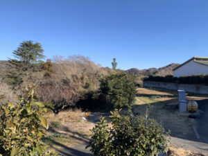 牧場の堆肥場から見えた葉山の眺め