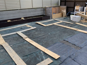 木材を仮置きする