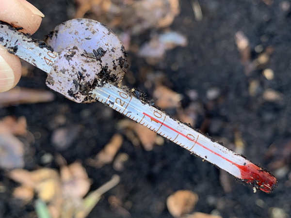 落ち葉・枯葉堆肥の温度